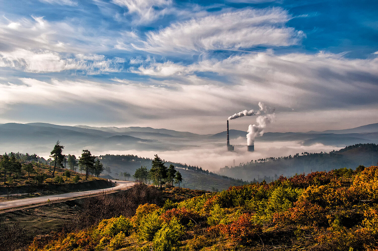 Foto Emissionen in Tallandschaft